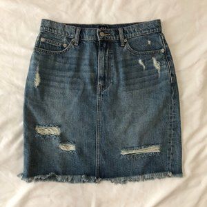 GAP Distressed Denim Skirt
